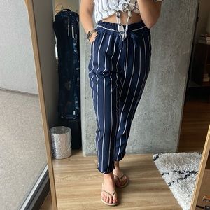 Striped Draw String Chic Joggers